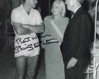 JAMES BOND GIRL Shirley Eaton on set in person signed photo from the 1964 James Bond film Goldfinger