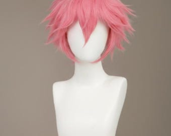Emo Wig Short Pink Cosplay Wig | Spiky Anime Hair | Heat Resistant Unisex Party Femboy