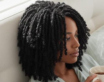 Dreadlock Wig - Short Blonde Faux Locs Wig, Afro Crochet Twist, Wigs for Black Women