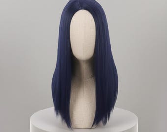 Arcane Caitlyn Cosplay Wig – Long Dark Blue, Heat-Resistant Synthetic Fiber