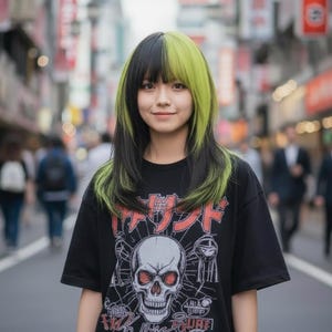 Zwarte en fluorescerende groene split-dye-pruik | Emopunkstijl