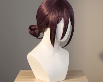 Reze Cosplay Wig - Chainsaw Man Bomb Devil, Deep Purple Anime Hair, Halloween Costume