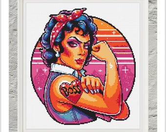 Rocky Horror Rosie - Frank n. Furter Cross Stitch Pattern DIGITAL DOWNLOAD