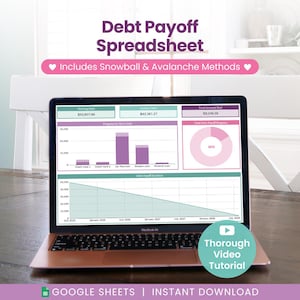Debt Payoff Spreadsheet: Snowball & Avalanche Calculator (Google Sheets Digital Download)
