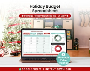 Holiday Budget Spreadsheet & Christmas Gift Tracker for Google Sheets (Digital Download)