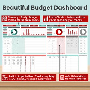 Urlaubsbudget-Tabelle & Weihnachtsgeschenk-Tracker für Google Sheets (Digitaler Download) Bild 3