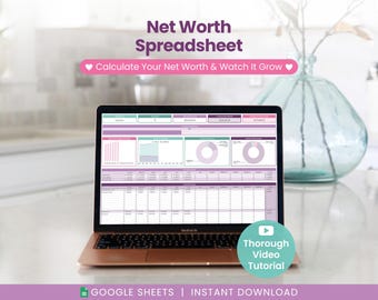 Nettowert Taschenrechner Tabelle: Google Sheets Vorlage (Digitaler Download)