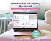 Small Business Bookkeeping Spreadsheet: Income & Expense Template for Google Sheets (Digital Download)