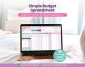 Simple Budget Spreadsheet: Google Sheets Budgeting Planner (Digital Download)