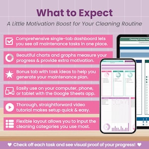 Cleaning Schedule Spreadsheet: Home Maintenance Planner for Google Sheets (Digital Download) image 2