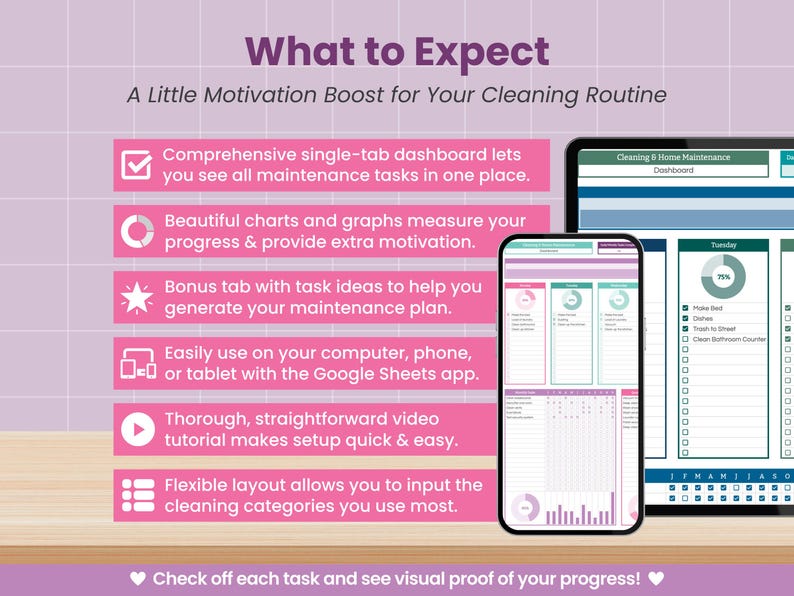 Cleaning Schedule Spreadsheet: Home Maintenance Planner for Google Sheets (Digital Download) image 2