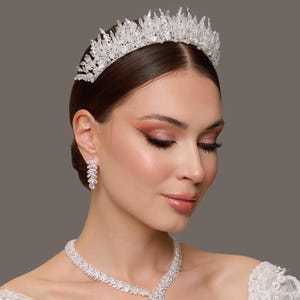 Wedding Tiara, Bridal Tiara, Crystal Wedding Tiara, Tiara Crown, Zircon Tiara, Crystal Bridal Tiara, Luxury Crown