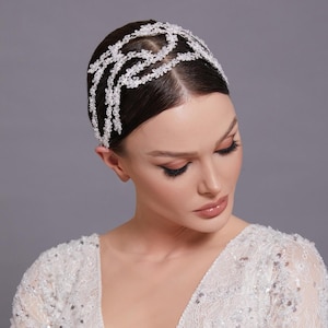 Swarovski Zircon Hair Accessories, Bridal Hair Vine, Bridal Tiaras, Silver Headpieces, Tiara for Bachelor,Engagement Crowns,Crystal Crown