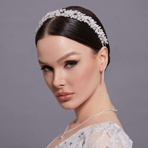 Swarovski Zircon Hair Accessories, Bridal Hair Vine, Bridal Tiara, Silver Headpieces, Tiara for Bachelor, Engagement Hairpiece,Crystal Crown