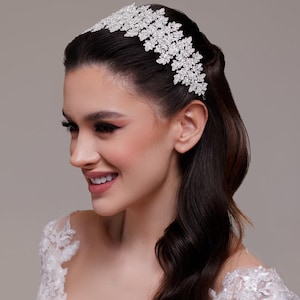 Wedding Headpiece, Zirconia Headpiece, Bridal Headband, Luxury Bride Headband, Bridal Hair Accessory, Hair Jewelry, Bride Hair Comb