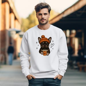 Halloween Frenchie Sweatshirt | Black & Tan French Bulldog Crewneck | Pumpkin Cup Dog Shirt | Cozy Fall Sweater | Dog Mom Gift