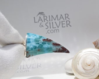 Red, green blue claw pendant, Hunting Sea Dragons 18 - faceted Larimar fang pendant silver monster hunter fast delivery worldwide man gift