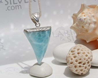 Aquamarine men pendant, Hunting Sea Monsters 18 - faceted Larimar fang pendant 925 silver jade green claw fast delivery worldwide men gift