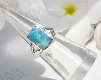 Larimar rectangle ring size 5.75 by Larimarandsilver, Follow the Arrow to Atlantis - Larimar ring/fast delivery Larimar jewelry/friend gift