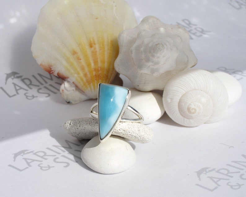 Larimar ring size 7 by Larimarandsilver, Shard of Sky - turquois Larimar ring size 7 by Larimarandsilver, Shard of Sky - turquois