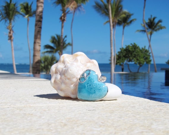 Larimar Stone Honey Moon Pendant Larimar Stone Honey Moon Pendant
