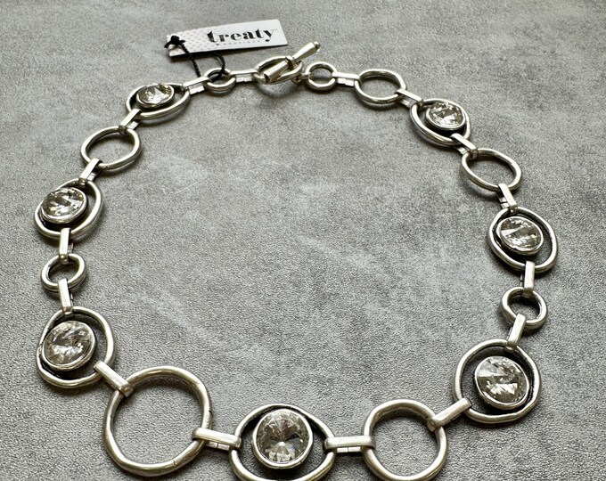 Treaty Boutique Silver Tone Statement Necklace – Contemporary Artisan Jewellery, Made in Bath, England