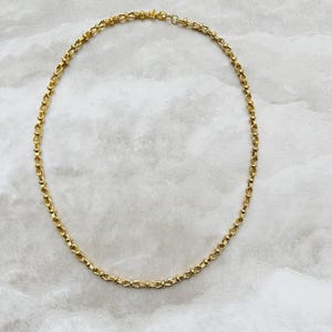Vintage Monet Gold Plated Chain Necklace: 1980s Bold Link Design