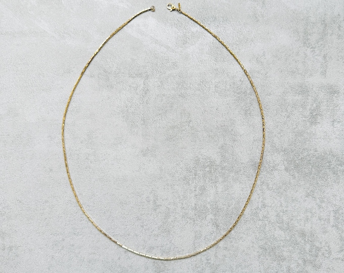 Vintage Monet gold box chain necklace, slender signed chain, 1990s classic layering piece, gift for her, timeless jewellery
