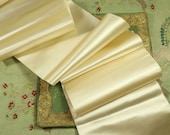 1 yard Antique silk satin ribbon cream white ivory 6.5 quot wide badge making taffeta millinery hat trim french dolls dress