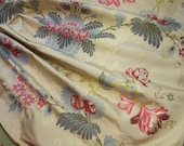 Gorgeous Brunschwig Fils pure silk brocade lampas metallic piece rose motif 18th century style french marie antoinette flower projects