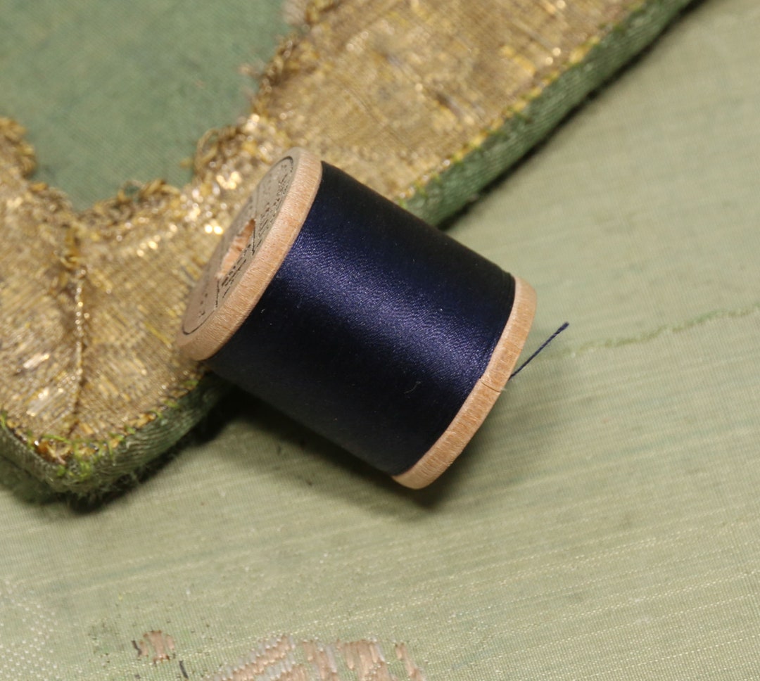 Antique Pure Silk Thread Deep Blue 6270 Unused Spool Wooden New Old ...