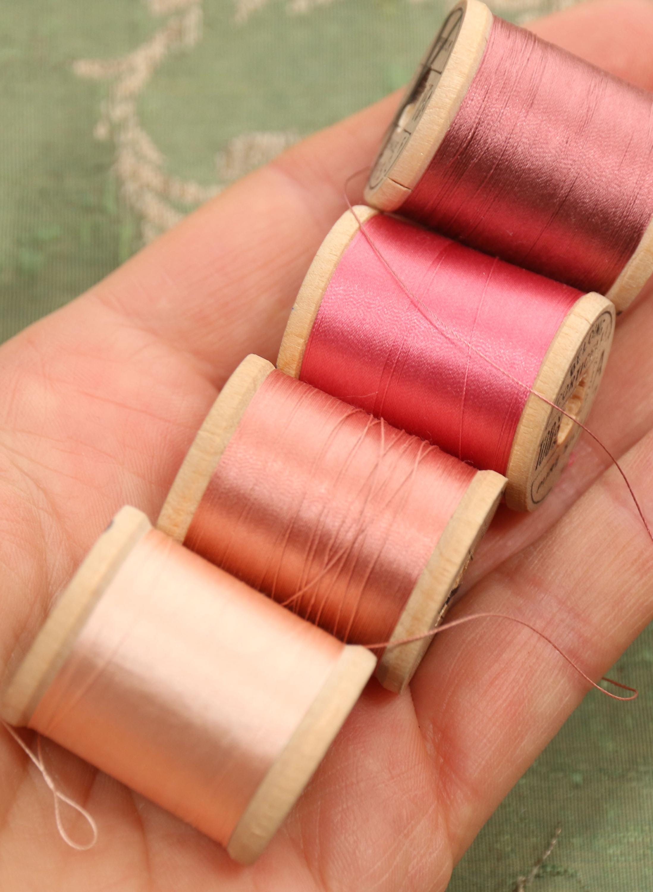 Vintage Lot 4 Pure Silk Thread Spools Pink Fly Tying Dolls Belding ...