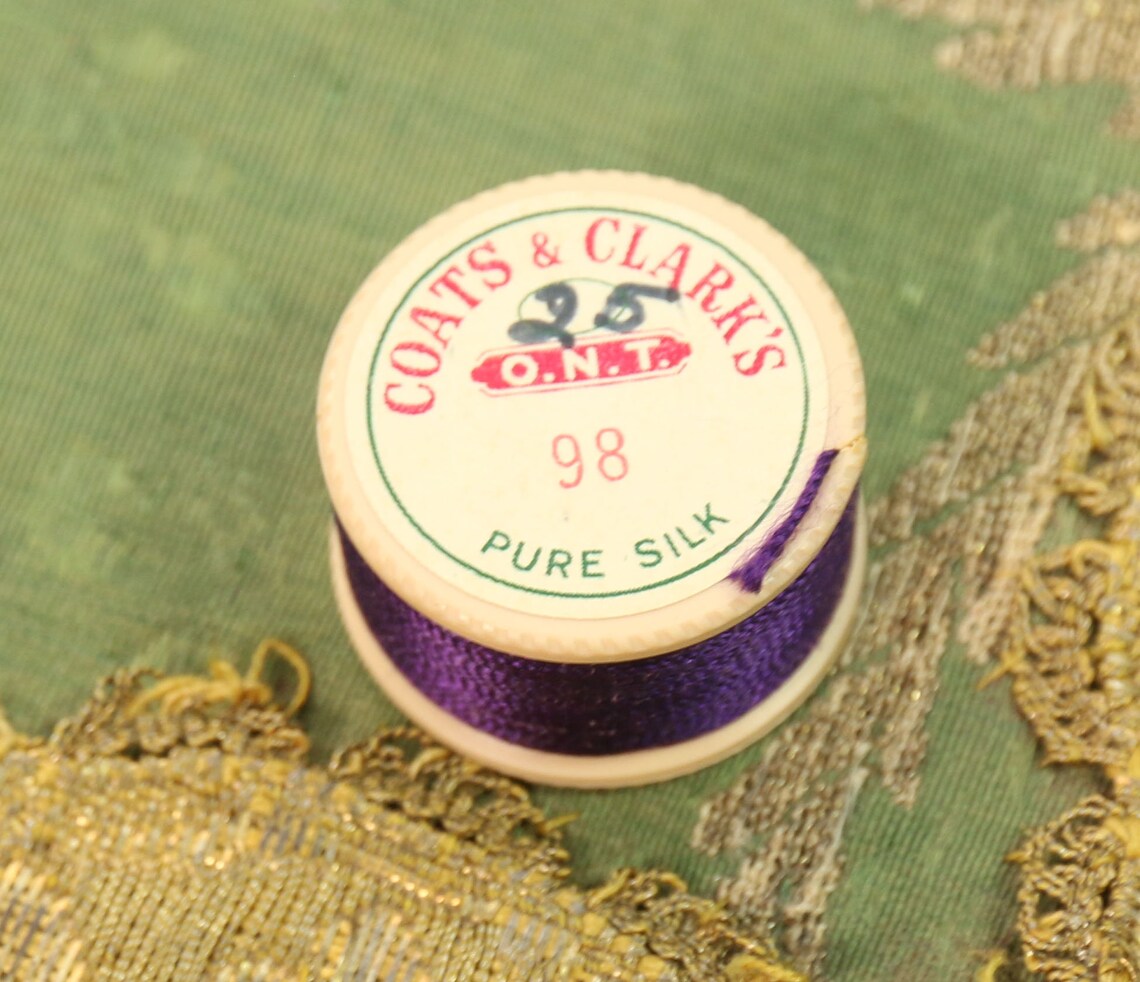 1 Vintage Pure Silk Buttonhole 98 Twist Thread Spool Deep Etsy
