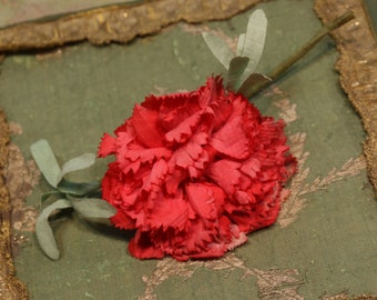 Lovely 1940s Vintage flower carnation pink red corsage millinery flower warm pink shades rich shade flower making supply 1940 1950 1960 1