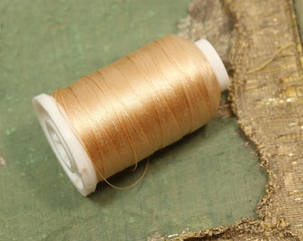 Large spool pure silk thread 8405 size B bead cord jewelry sewing projects  cornsilk beige utica thread