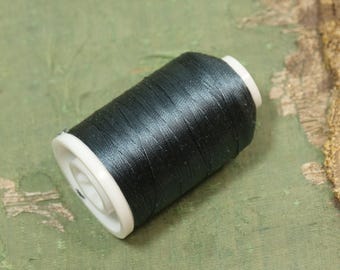 1 Large spool pure silk thread 8415 size B bead cord jewelry sewing projects  petrol blue green shade 520 yards Utica
