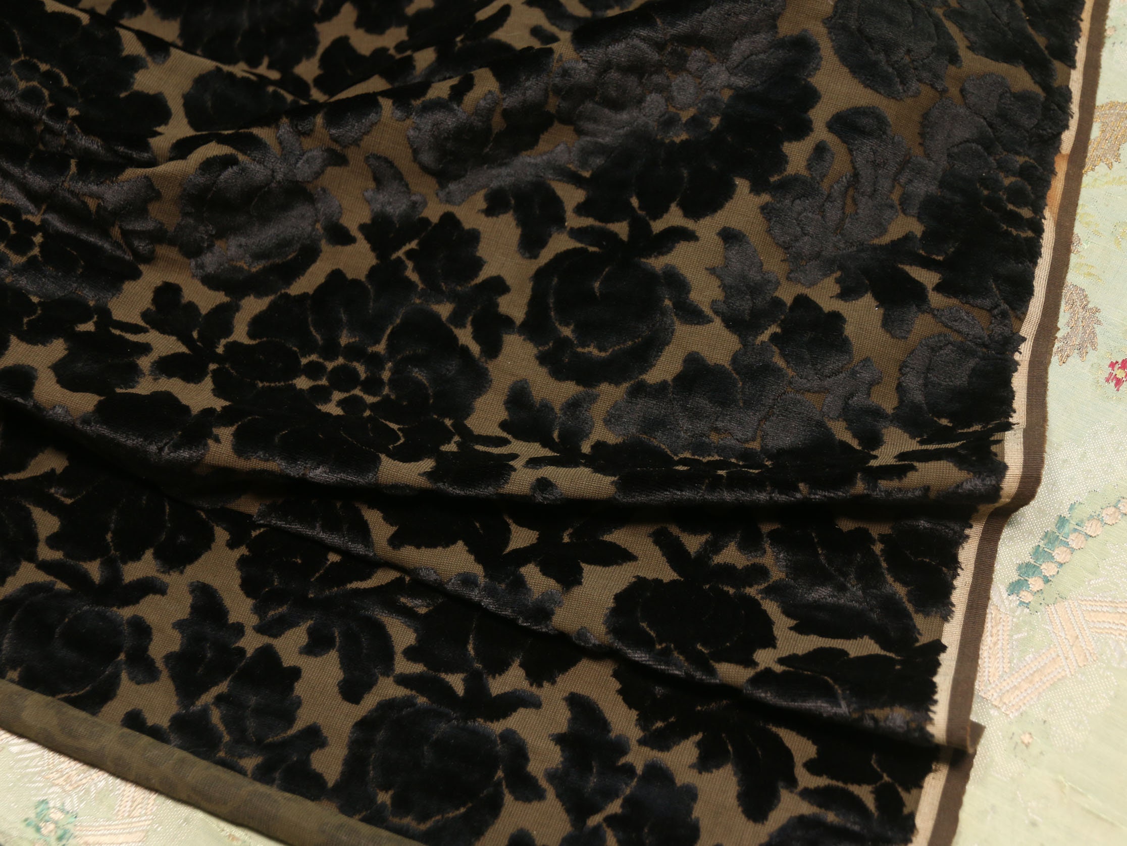 1/2 yard Antique rare silk velvet fabric 1800s cut Etsy