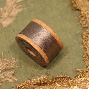 1 spool vintage pure silk buttonhole twist deep gray blue Belding Heminway 3107 thread  spool 10 yards size D Belding Bros