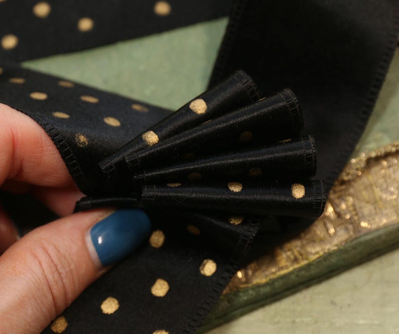 Sturdy Ribbon 1.25 Yards 1920s Silk Satin Ribbon 1 7/8