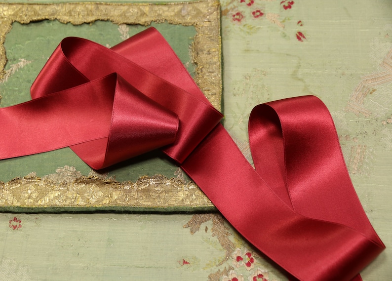 1930s FRENCH Red /& Black SILK OMBRE Ribbon Trim Flapper Art Deco Millinery work