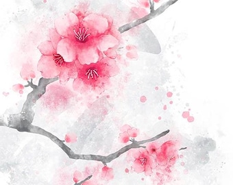 Cherry Blossoms watercolor painting (Print)