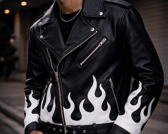 Vintage 90s Mac Tools Motor Sports Flames All Over Black Quilted