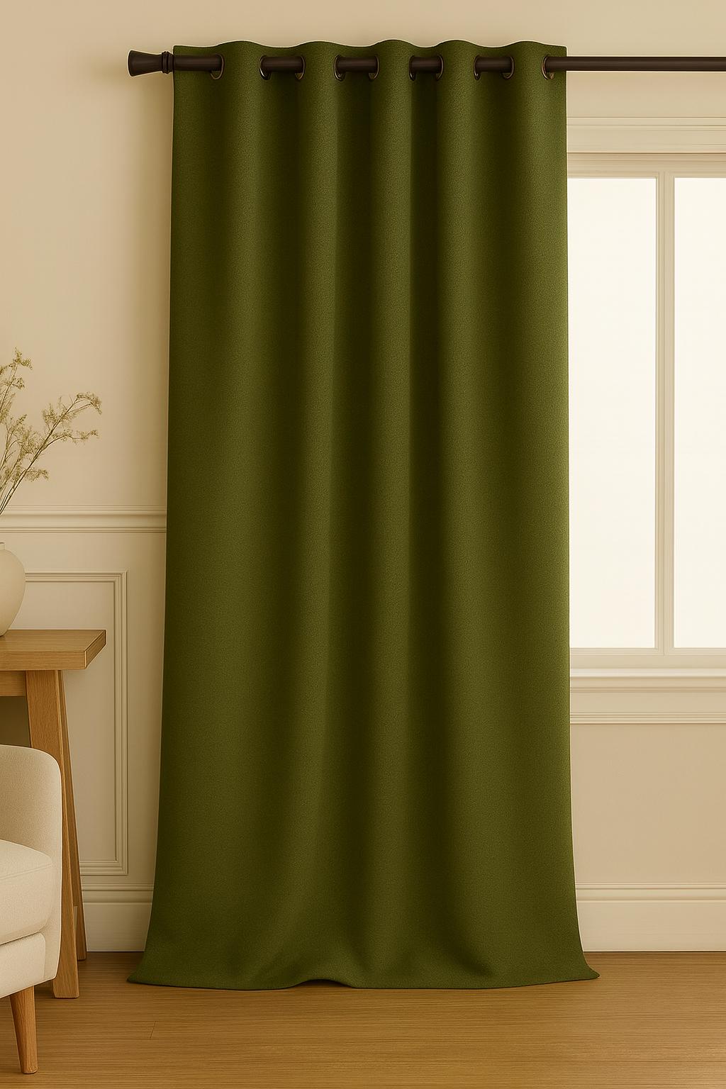 Double Pinch Pleat Curtains Green – Grommet, Rod Pocket, Hooks and Rings – Neutral Drapes – Made to Order – Color Options Available