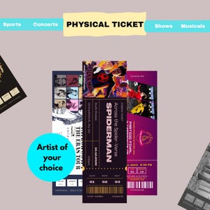 Personalisiertes physisches Ticket, laminiert, für Konzert, Andenken, Überraschungsgeschenk, Jahrestag, Muttertag