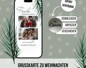 Digitale Weihnachtskarte im minimalistischen Stil – Frohe Weihnachten mit Familienname & Foto | Bild oder animierte eCard