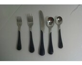 Fiesta SWIRL Stainless Homer Laughlin Place Settings Silverware Navy Flatware