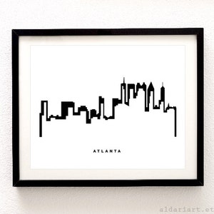 Atlanta Skyline Print - Atlanta Cityscape Print - Atlanta City Wall Art - Modern Decor  - Aldari Art