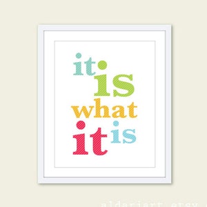 It is what it is Wall Art - Inspirational Wall Art - It is What It Is Quote Art