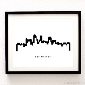 Des Moines Skyline Print - Des Moines Cityscape Print - Des Moines Art Print - Des Moines Wall Art - Aldari Art
