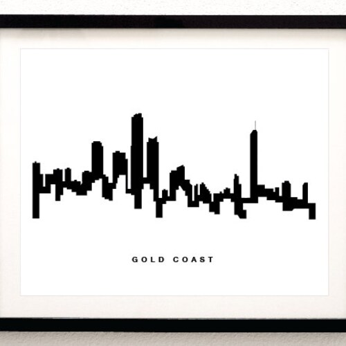 Gold Coast Skyline Printable Wall Art. Sunset Skyline Gold Etsy
